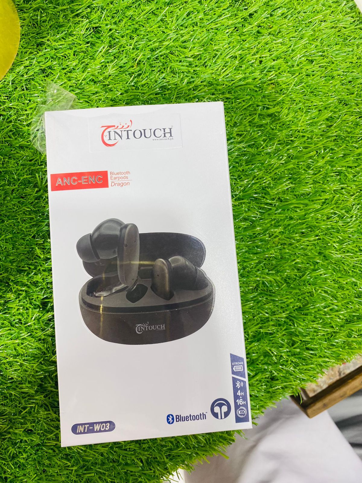 InTouch INT-W03 Wireless Bluetooth Earbuds – ANC + ENC, Long Battery Life, High-Quality Sound, Perfect for PUBG Gaming View Gallery - Pakistan