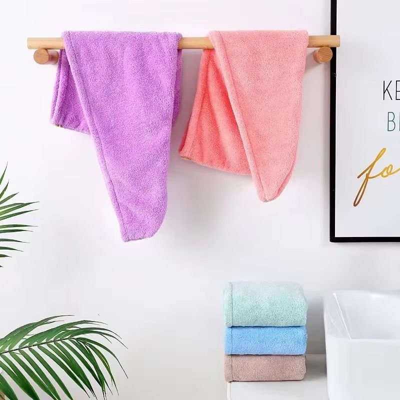 Hair Drying Towel Cap – Quick Dry, Soft & Absorbent Turban Wrap for Women | Anti-Frizz Hair Wrap Towel for Bathroom & Salon Use (Random Color) View Gallery - Pakistan