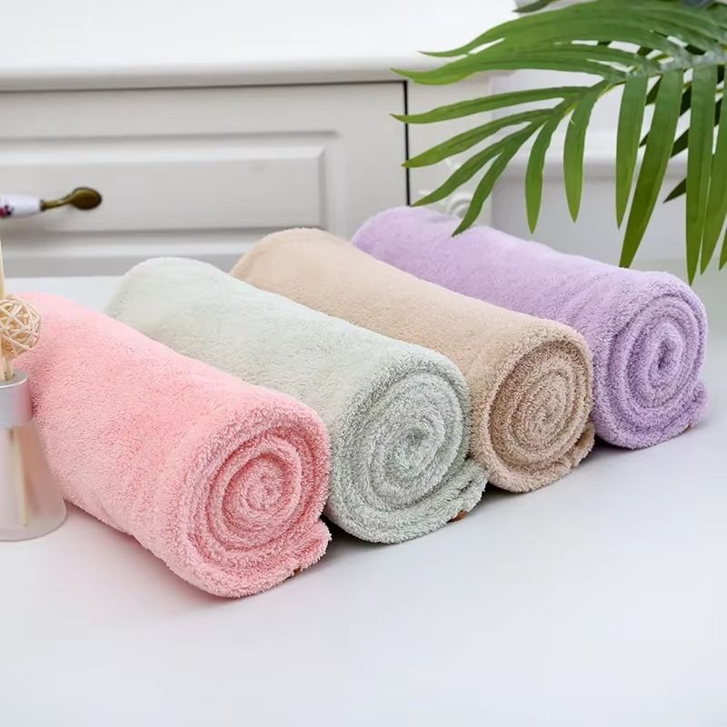 Hair Drying Towel Cap – Quick Dry, Soft & Absorbent Turban Wrap for Women | Anti-Frizz Hair Wrap Towel for Bathroom & Salon Use (Random Color) View Gallery - Pakistan