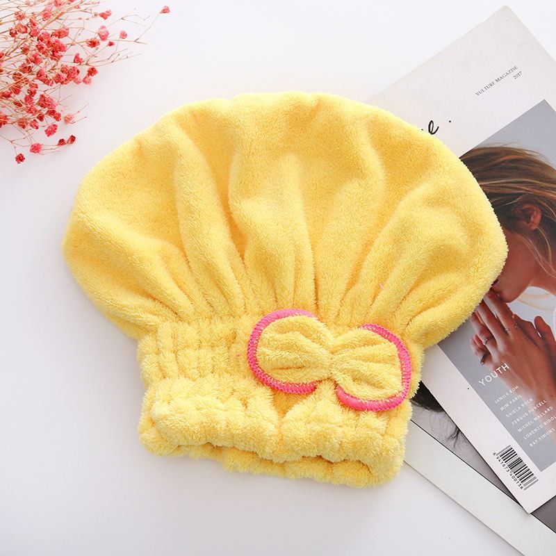 Soft Microfiber Flower Cap Towel for Women – Quick Dry Hair Wrap with Cute Bow Design, Super Absorbent Shower &amp; Bath Turban for Smooth, Frizz-Free Hair (Random Color)