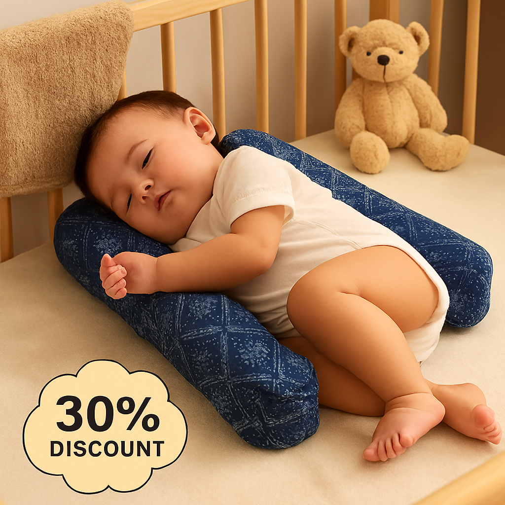 Soft Baby Sleeping Pillow With Neck Support | Comfortable Newborn Pillow For Head & Neck Protection | Printed Baby Sleep Cushion View Gallery - Pakistan