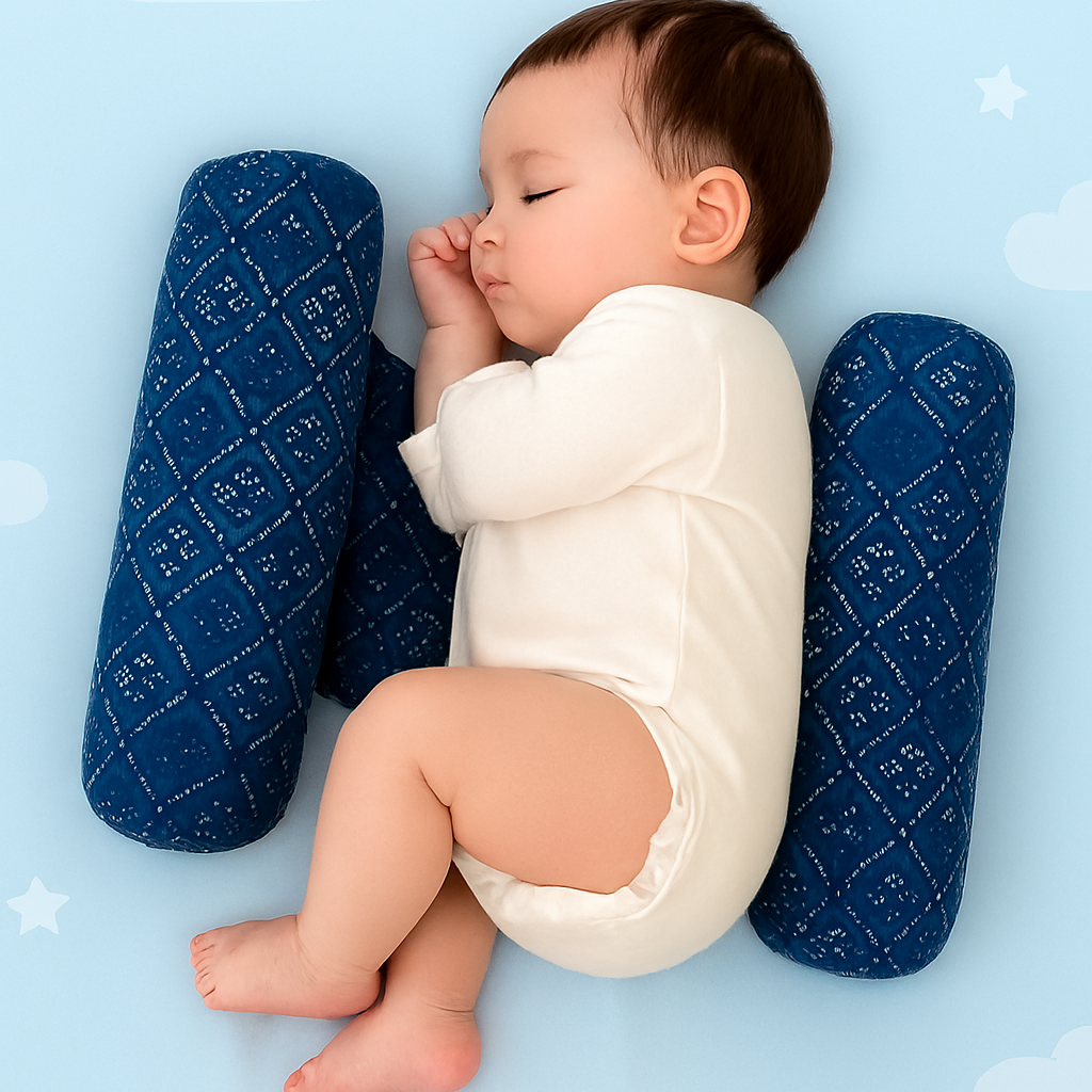 Soft Baby Sleeping Pillow With Neck Support | Comfortable Newborn Pillow For Head & Neck Protection | Printed Baby Sleep Cushion View Gallery - Pakistan