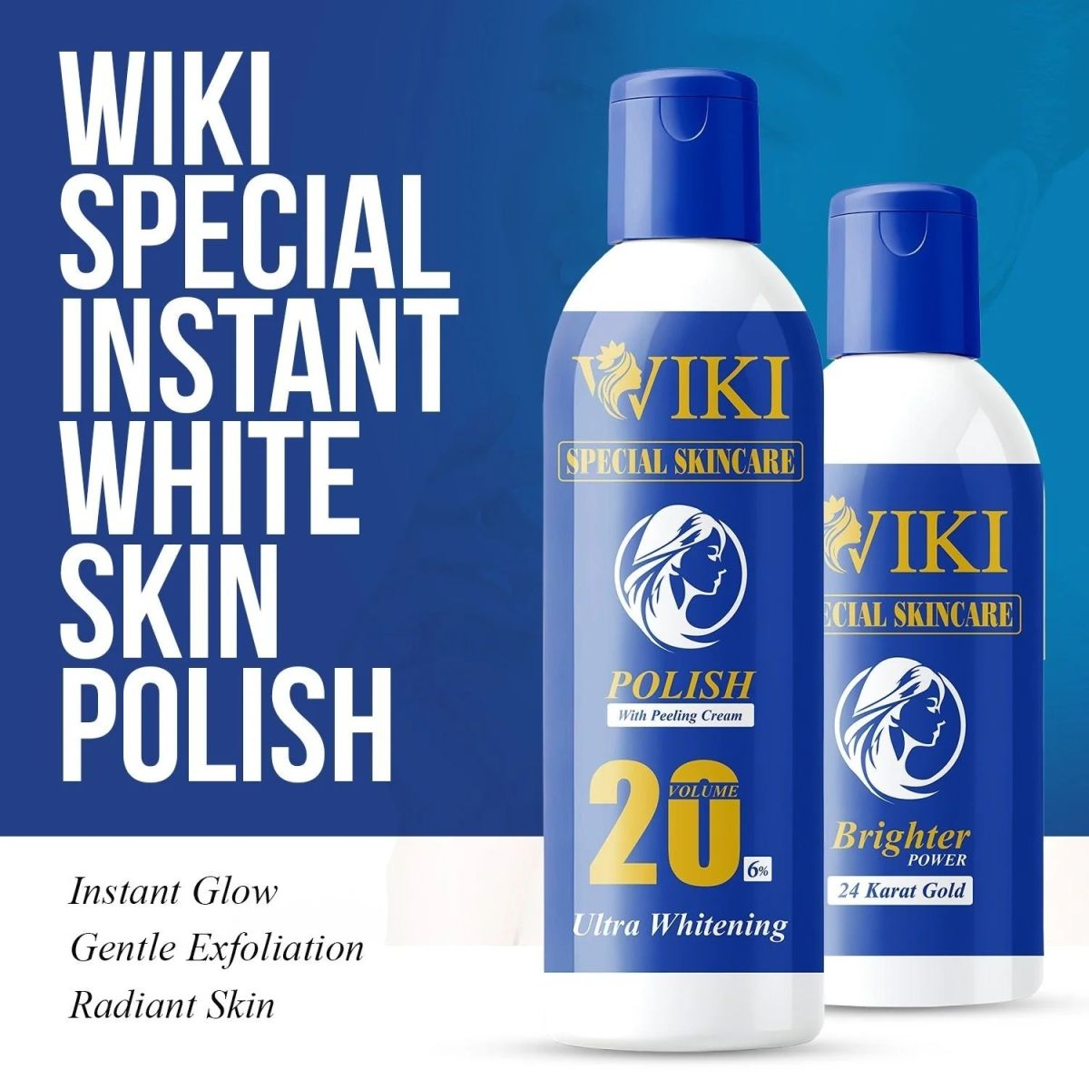 WIKI Special Skin Care Polish With Peeling Cream 200ml &amp; 24K Gold Brighter Powder 100ml – Ultra Whitening Formula