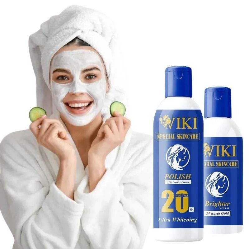 WIKI Special Skin Care Polish With Peeling Cream 200ml & 24K Gold Brighter Powder 100ml – Ultra Whitening Formula View Gallery - Pakistan