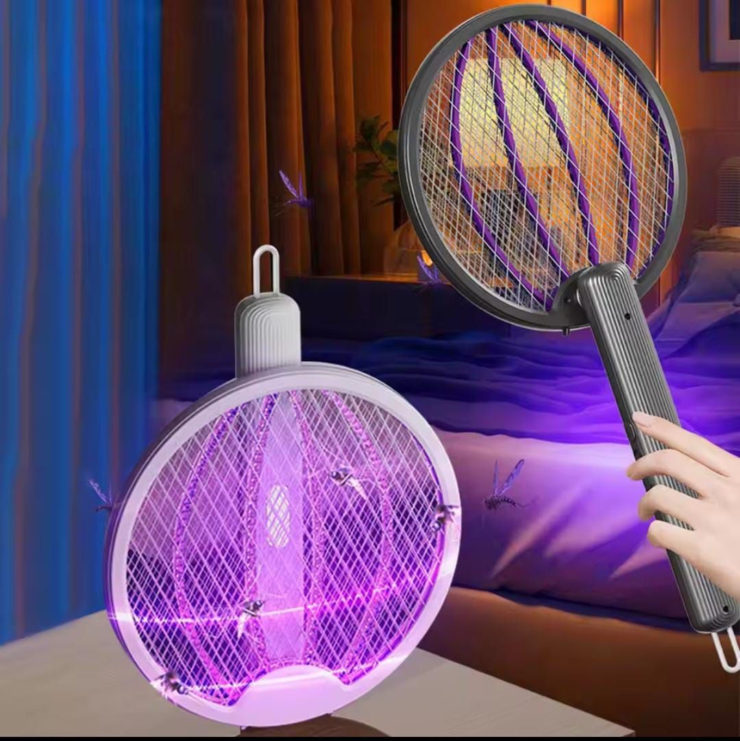 Foldable Mosquito Killer Trap | Electric Rechargeable Bug Zapper Racket For Indoor And Outdoor Mosquito And Insect Control (Random Color) View Gallery - Pakistan