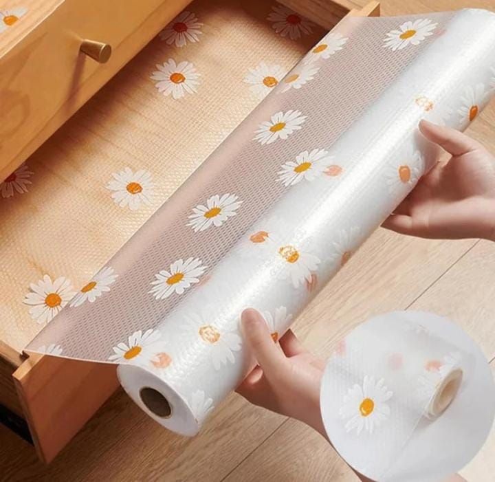 Waterproof Kitchen Mat Shelf Liner 45×150 – Easy To Clean, Oil Proof, Anti Slip Multipurpose Drawer And Shelf Cover (Random Color) View Gallery - Pakistan