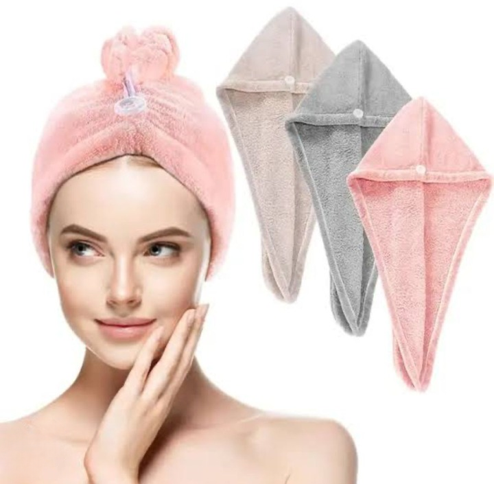 Hair Drying Towel Cap – Quick Dry, Soft &amp; Absorbent Turban Wrap for Women | Anti-Frizz Hair Wrap Towel for Bathroom &amp; Salon Use