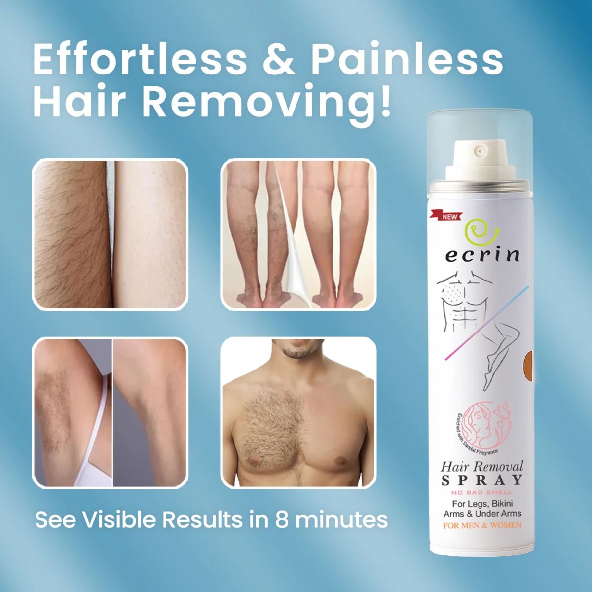 New Ecrin Hair Removal Foaming Spray - Advance Formula with Refreshing Fragrance (200ml) View Gallery - Pakistan