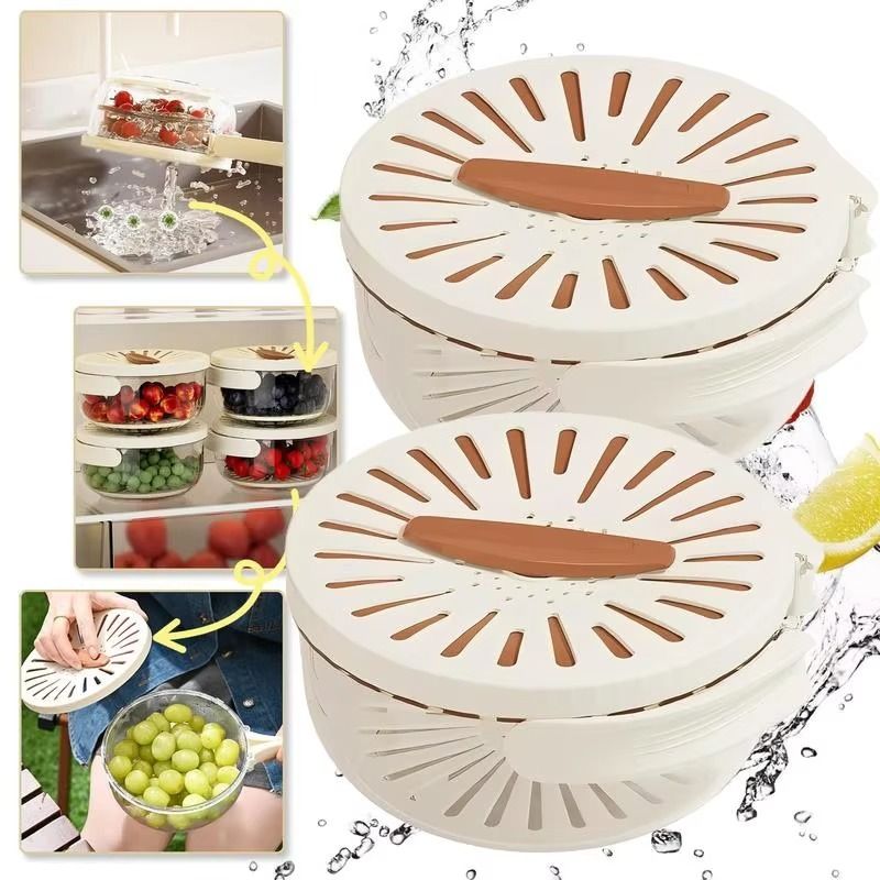 Multi-Functional Vegetable & Fruit Cleaning Basket | Folding Drainage & Storage Box | Fresh-Keeping Kitchen Filter Container - 1 Piece View Gallery - Pakistan