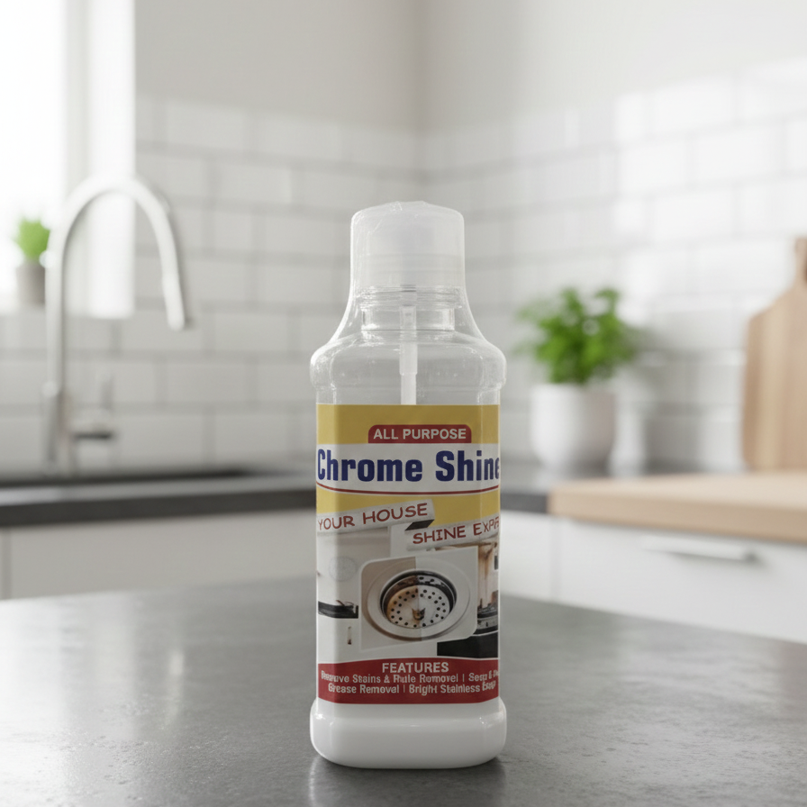All Purpose Chrome Shine Cleaner 200ml – Powerful Stain, Rust And Grease Removal For Bright And Shiny Stainless Steel Surfaces