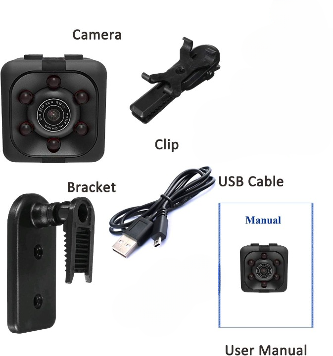 SQ6 Mini Spy Camera – HD Portable Security Camera with Night Vision & Two Stand Holders View Gallery - Pakistan