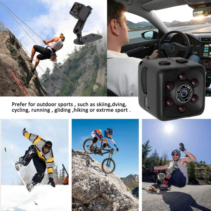 SQ6 Mini Spy Camera – HD Portable Security Camera with Night Vision & Two Stand Holders View Gallery - Pakistan