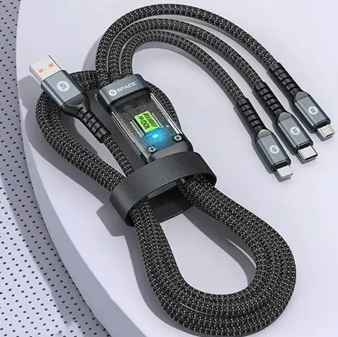 3-in-1 Charge & Sync Cable | Fast Charging + Data Transfer + Multi-Device Compatibility View Gallery - Pakistan