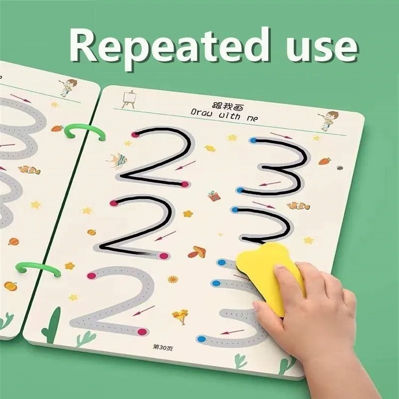 A4 Kids Educational Learning Tracing Book | 64 Pages Dot-to-Dot Activity Workbook with 2 Markers & Duster (Big Size) View Gallery - Pakistan