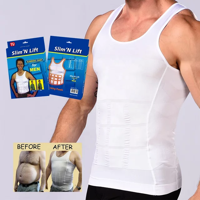 Slim N Fit Body Shaper Vest Shirt - Tank Top Sleeveless Shapewear For Men (White) View Gallery - Pakistan