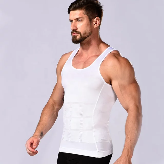 Slim N Fit Body Shaper Vest Shirt - Tank Top Sleeveless Shapewear For Men (White) View Gallery - Pakistan