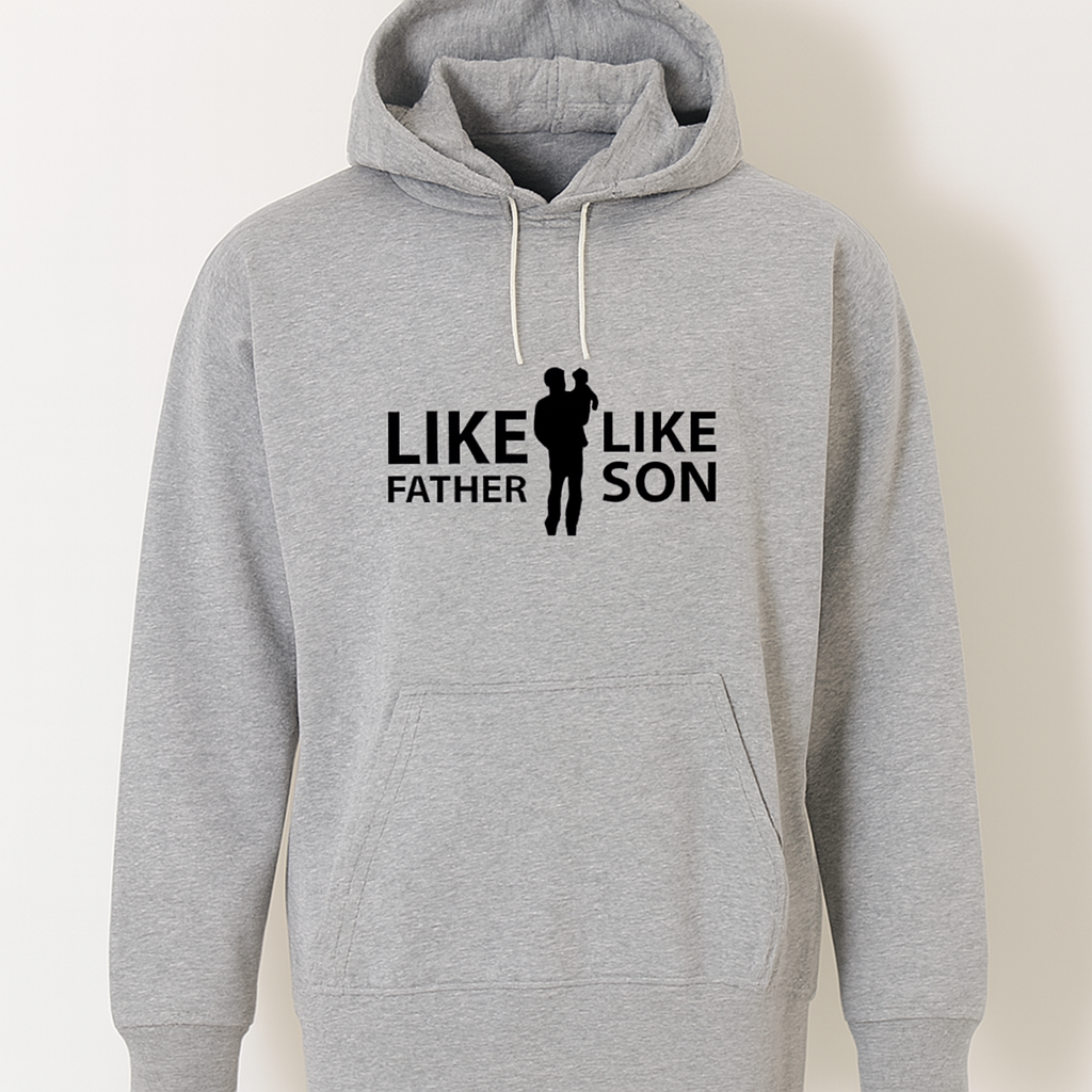 New Summer Collection Full Grey Hoodie Father And Son Printed For Men And Boys View Gallery - Pakistan