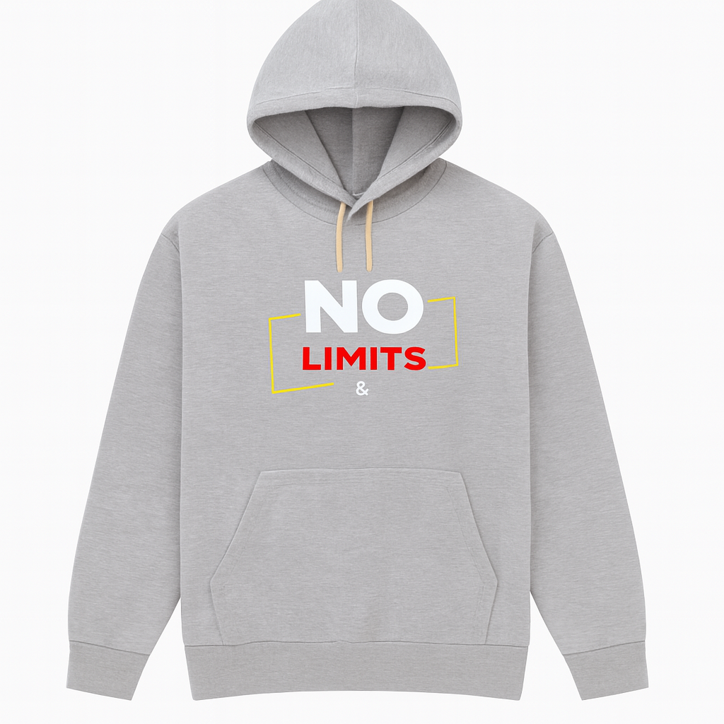 No Limits Grey Hoodie – Premium Summer Collection for Men &amp; Boys | Stylish, Comfortable &amp; Casual Wear