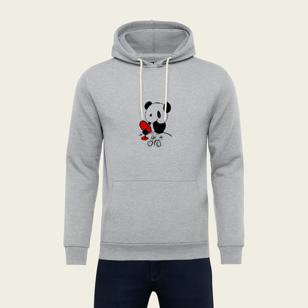 Premium Grey Bear Print Hoodie for Men &amp; Boys – Summer Casual Collection