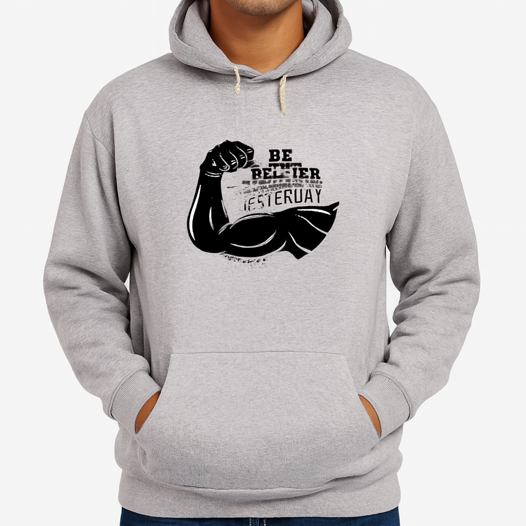New Summer Collection Full Grey Hoodie GYM Printed For Men And Boys View Gallery - Pakistan
