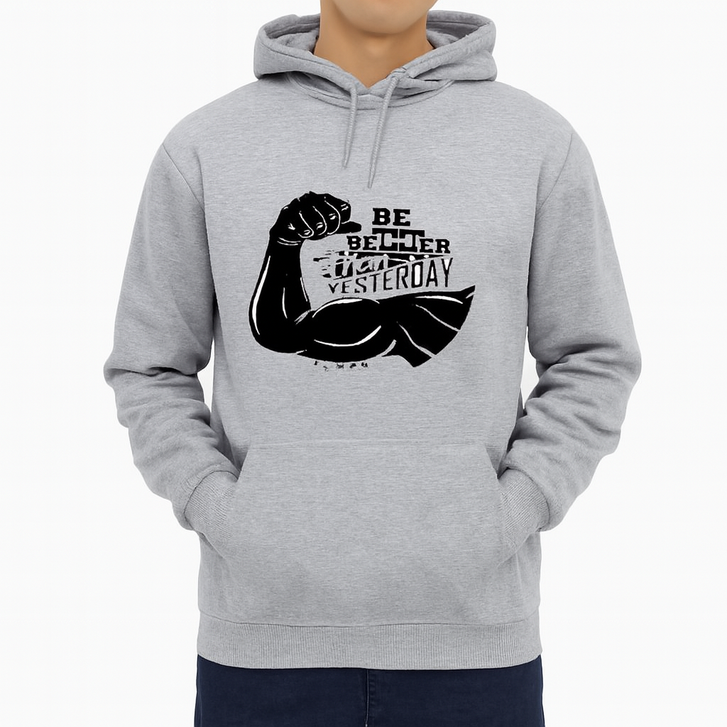 New Summer Collection Full Grey Hoodie GYM Printed For Men And Boys View Gallery - Pakistan