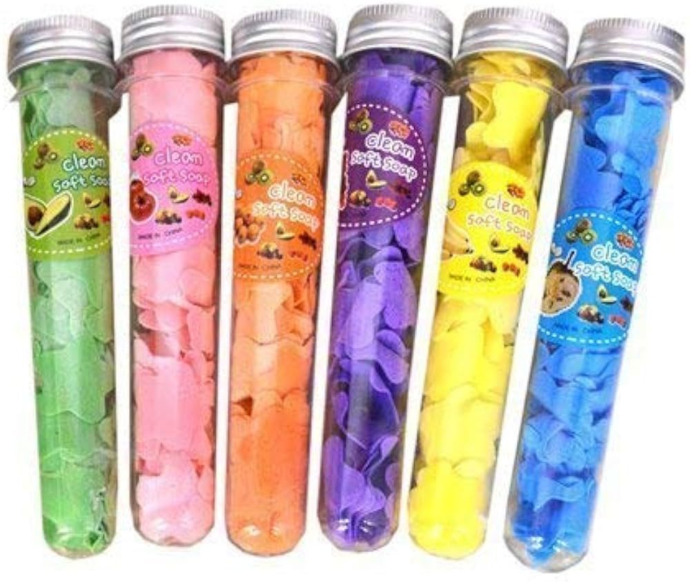 100 PCS Disposable Flower Paper Soap With Portable Tube Bottle – Multi-Color Travel Soap Sheets For Hand Washing, Camping, And Outdoor Use ( Random Color ) View Gallery - Pakistan