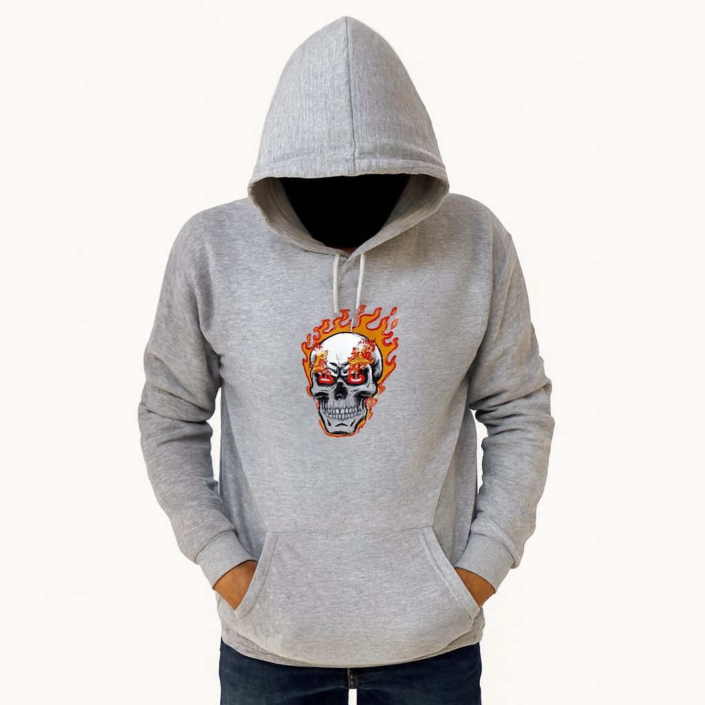 New Summer Collection Full Grey Hoodie ghost Printed For Men And Boys