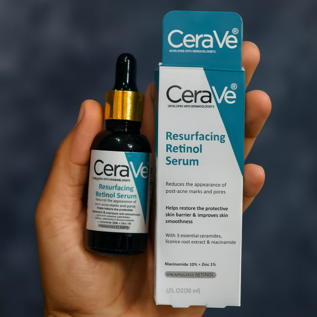 Cerave Resurfacing Retinol Serum 30ml – Gentle Face Serum For Smoother Skin Texture, Reduces Post Acne Marks, And Restores Healthy Radiant Complexion View Gallery - Pakistan