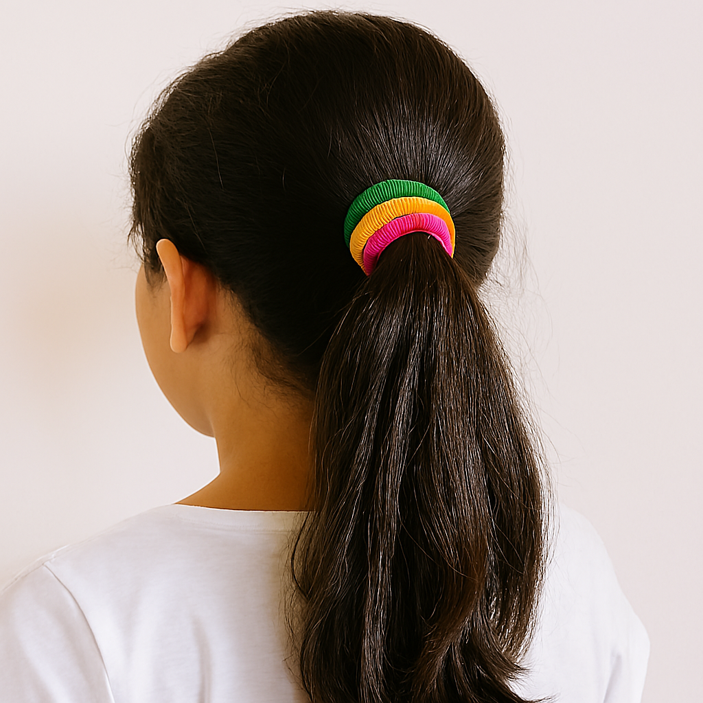 Pack Of 8 Hair Poni Set – Durable And Stylish Black And Multicolor Hair Bands For Women And Girls – Strong Elastic, Comfortable, And Everyday Use