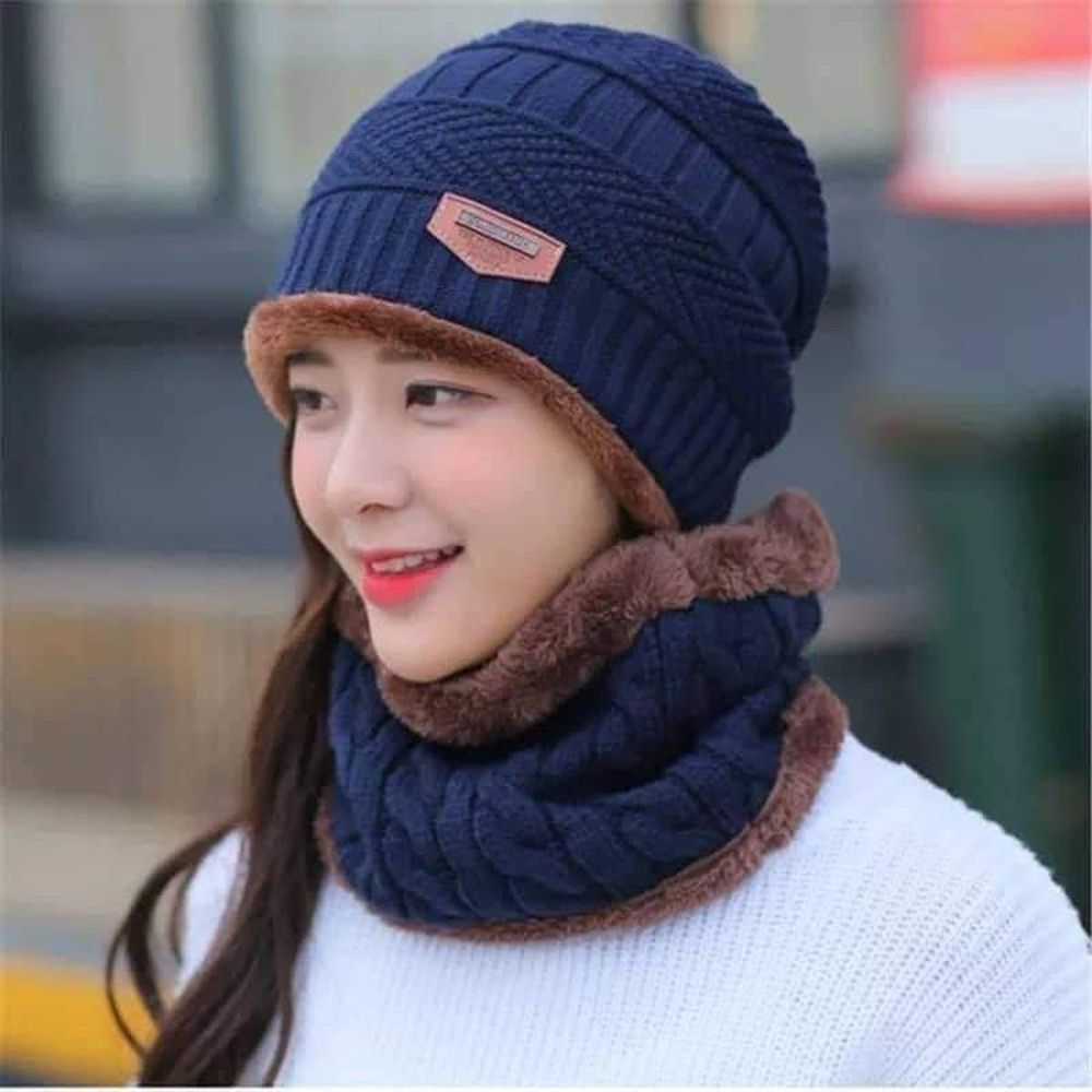 New Stylish Cotton Beanie Full Set – 2 Piece Cap + Neck Warmer View Gallery - Pakistan