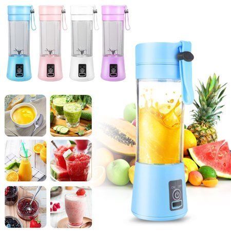 Rechargeable Portable Mini Juicer Blender – 6 Blades, 380ml Outdoor Juicing Cup [Random Color] View Gallery - Pakistan