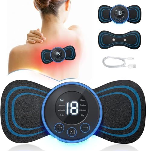 Wireless EMS Mini Body Massager – Portable Butterfly Massager for Blood Circulation &amp; Pain Relief