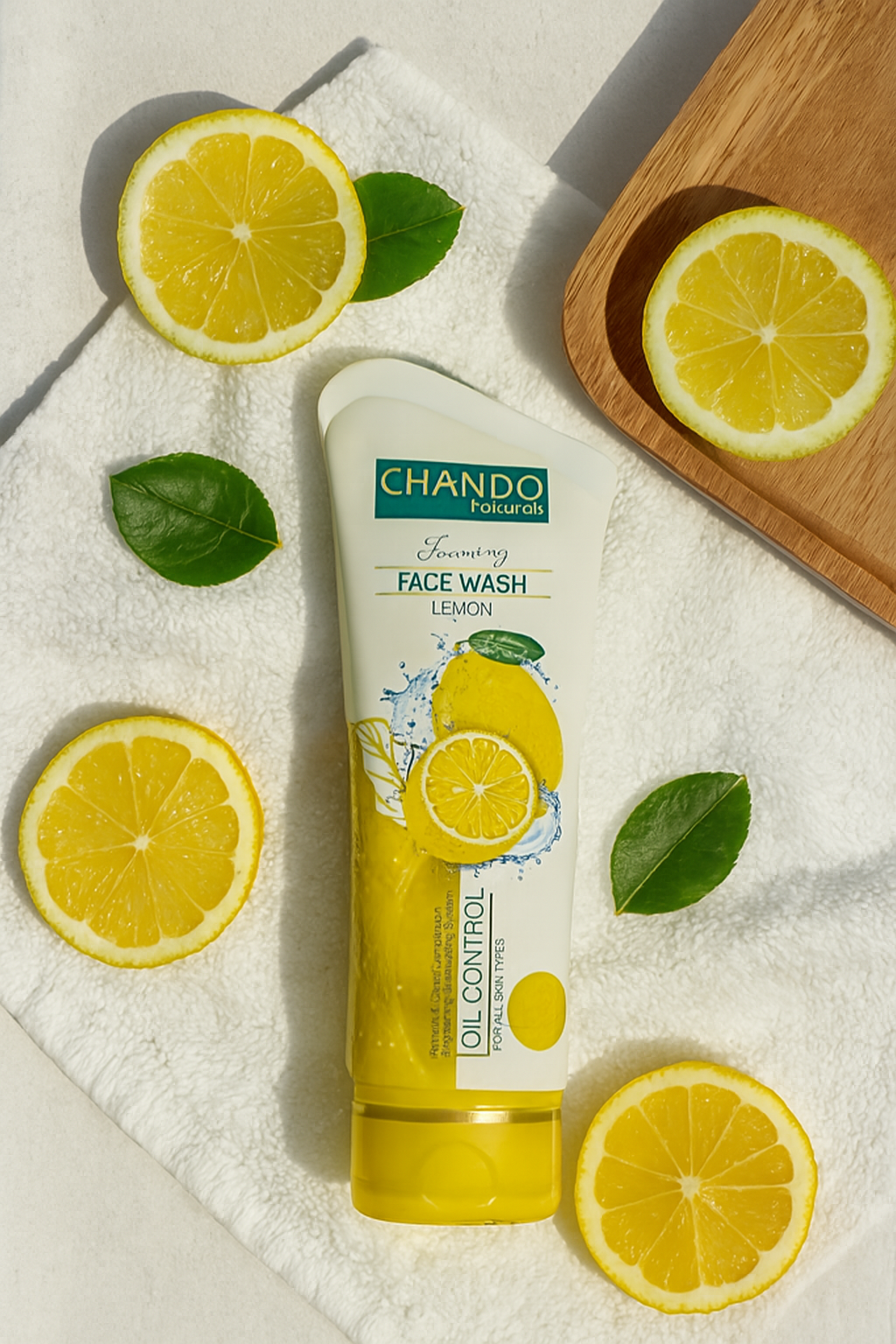 Chando Natural Foaming Face Wash Lemon – Oil Control &amp; Refreshing Cleanser for All Skin Types (100g)