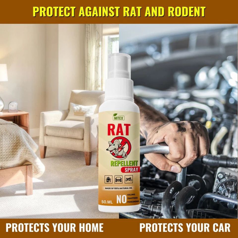 Rat Repellent Spray – Protects Car Wires & Engine, Home & Office Use, Long-Lasting (50ml) View Gallery - Pakistan