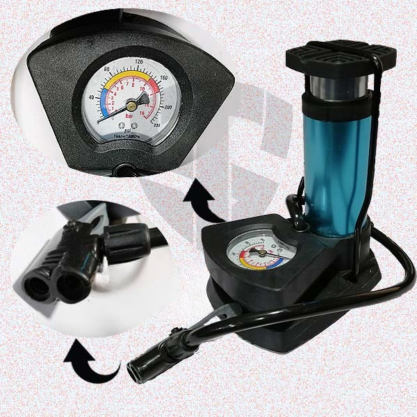 Foot And Hand Air Pump With Air Pressure Gauge – Fast Portable Car Bike And Cycle Inflator For Tires Balls And Inflatables View Gallery - Pakistan
