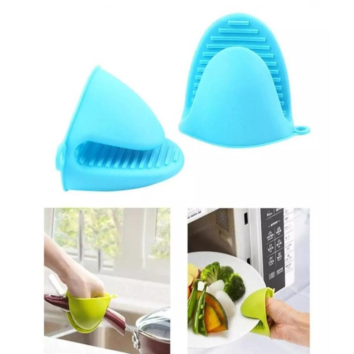 Silicone Heat Resistant Glove Clip – Non-Slip Insulation Pot & Bowl Holder, Cooking and Baking Oven Mitt (1 Pc, Random Color) View Gallery - Pakistan