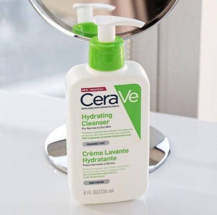 CeraVe Hydrating Cleanser with Hyaluronic Acid &amp; Ceramides – Moisturizing Face Wash for Normal to Dry Skin (236ml)