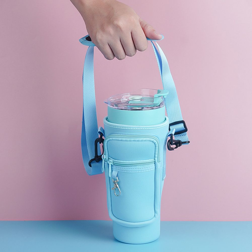 Water Bottle Carrier Bag with Phone Pocket for Stanley Quencher Cup with Handle Water Bottle Holder Pouch - For 1200 ML Bottle View Gallery - Pakistan