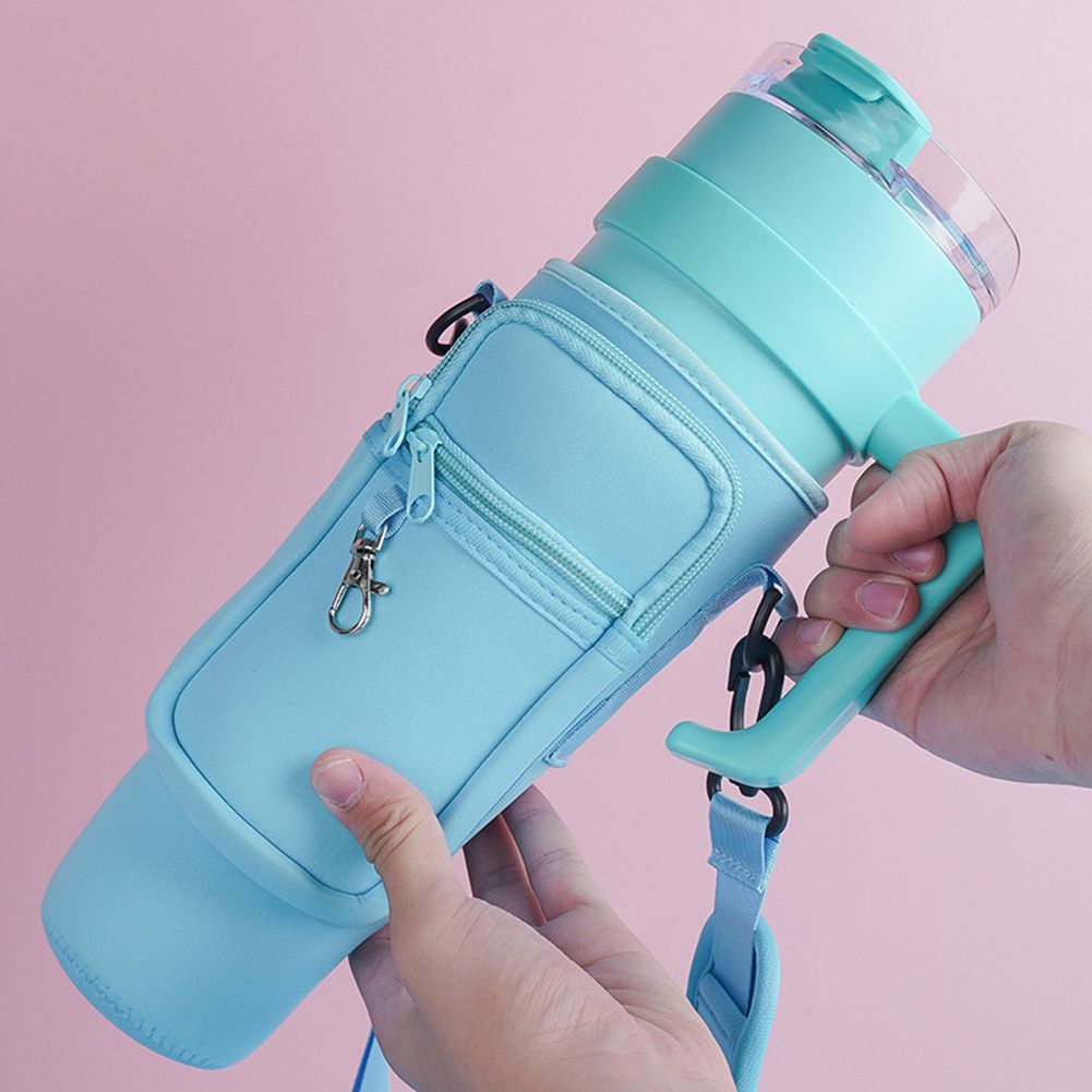Water Bottle Carrier Bag with Phone Pocket for Stanley Quencher Cup with Handle Water Bottle Holder Pouch - For 1200 ML Bottle View Gallery - Pakistan