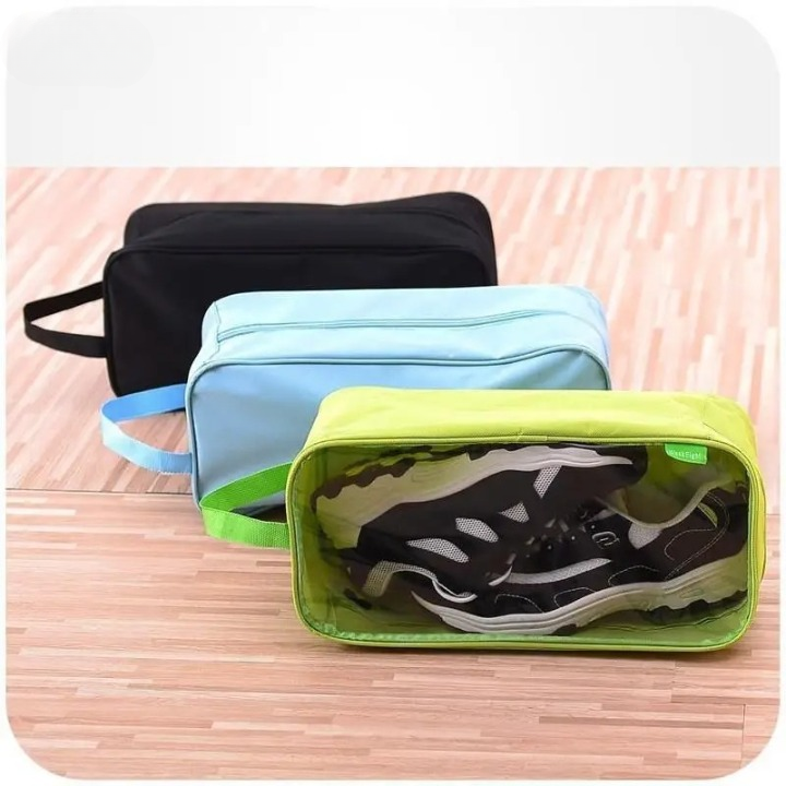 Waterproof Travel Shoe Bag – Portable Ventilated Gym Organizer for Sports Shoes, Yoga, Basketball & Football – Odor-Proof (Random color) View Gallery - Pakistan