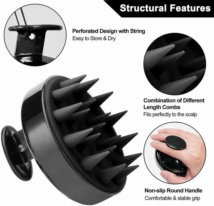 1 Piece Scalp Massager Shampoo Brush – Silicone Hair Scalp Scrubber for Deep Cleaning & Relaxing Massage (Multicolor, Pack of 1) View Gallery - Pakistan