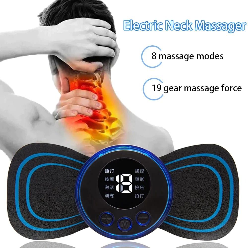 Wireless EMS Mini Body Massager – Portable Butterfly Massager with 8 Modes for Blood Circulation &amp; Pain Relief