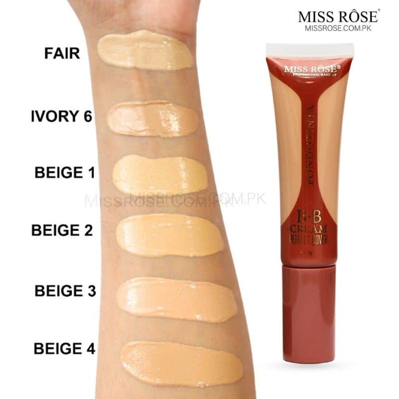 Miss Rose BB Cream Perfect Cover Foundation & Skincare in One – 40g | Full Coverage, Lightweight, Natural Finish – Available in Air, Ivory & Beige Shades View Gallery - Pakistan