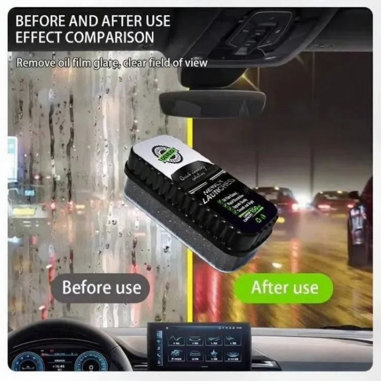 Oil Film Brush Glass Cleaning Board – Car Windshield Oil Film & Stain Remover, Quick Cleaning Solution, 150ml View Gallery - Pakistan