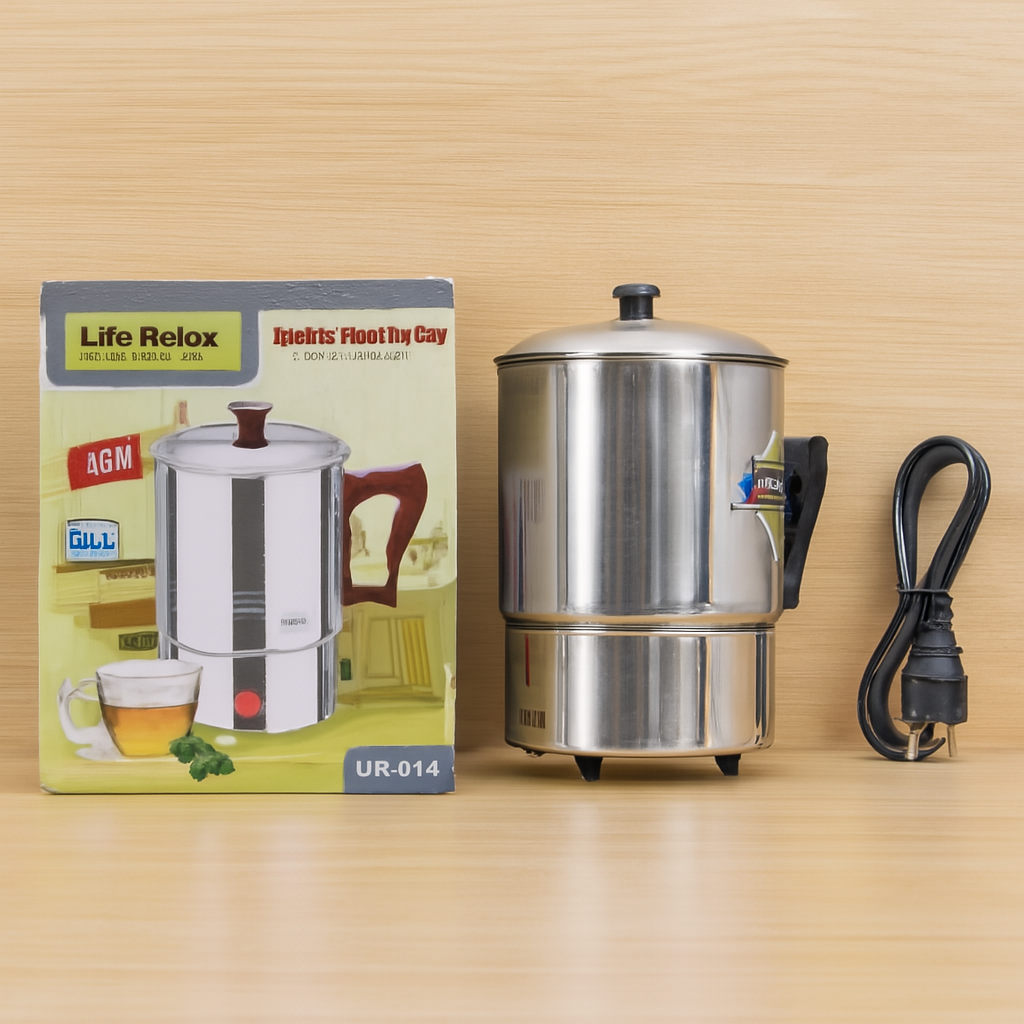 Life Relax Electric Water Kettle 1.0L – Stainless Steel Electric Heating Cup LR-014 | 350W Portable Electric Water Boiler for Tea, Coffee, Milk &amp; Food