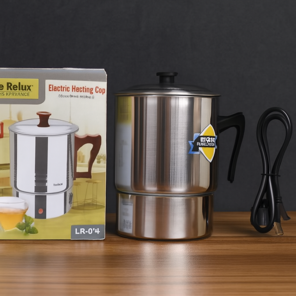 Life Relax Electric Water Kettle 1.0L – Stainless Steel Electric Heating Cup LR-014 | 350W Portable Electric Water Boiler for Tea, Coffee, Milk & Food View Gallery - Pakistan