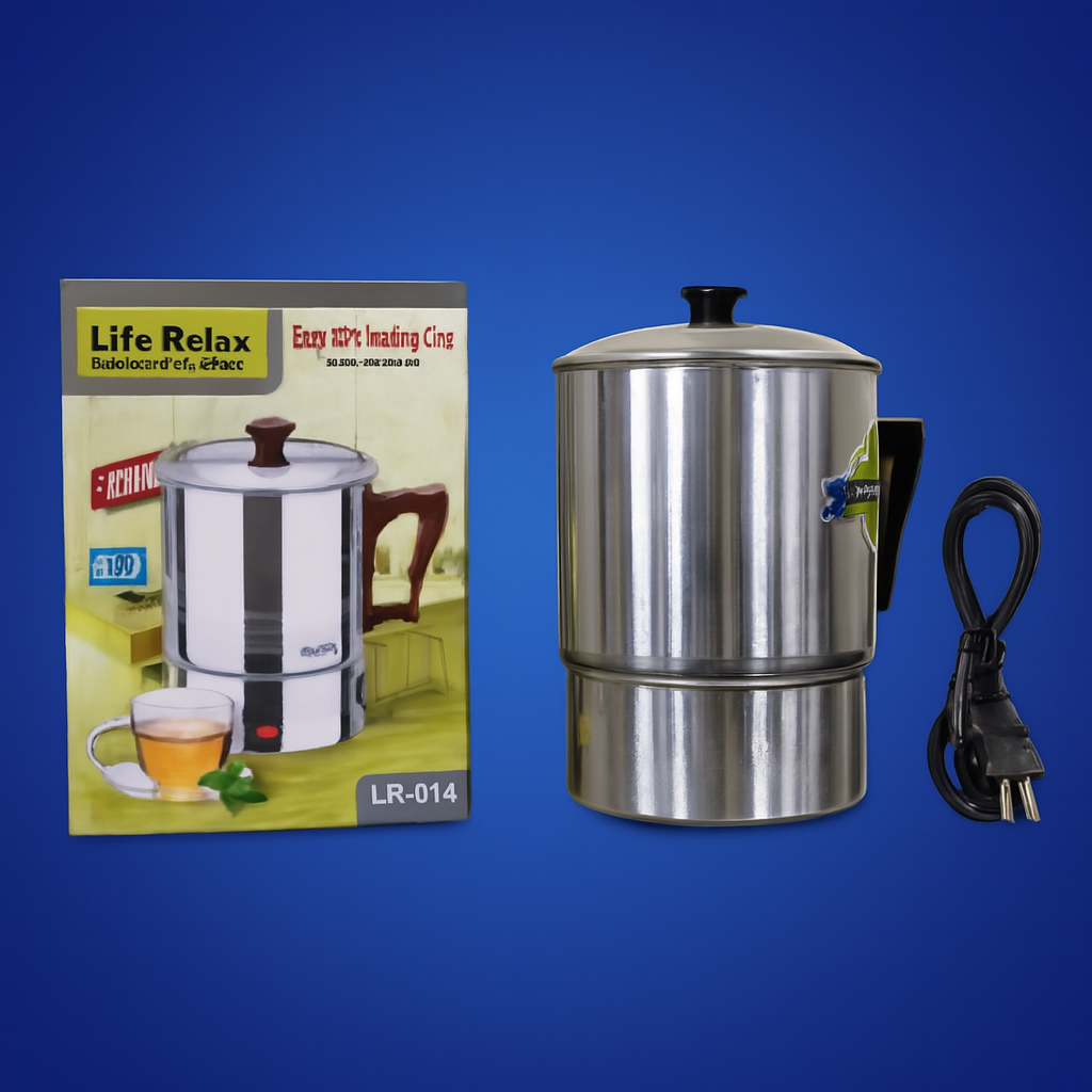 Life Relax Electric Water Kettle 1.0L – Stainless Steel Electric Heating Cup LR-014 | 350W Portable Electric Water Boiler for Tea, Coffee, Milk & Food View Gallery - Pakistan