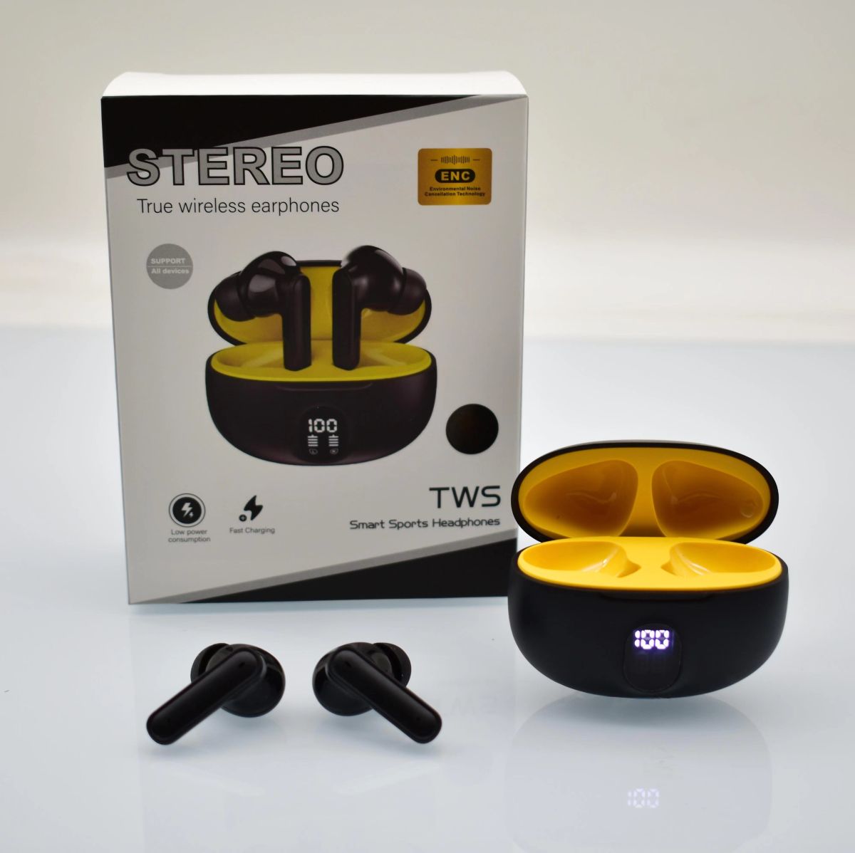 Stereo Wireless Earphones 895B – Bluetooth V5.4, Premium Deep Bass, Waterproof, Dustproof, LCD Display, Long Battery Life View Gallery - Pakistan