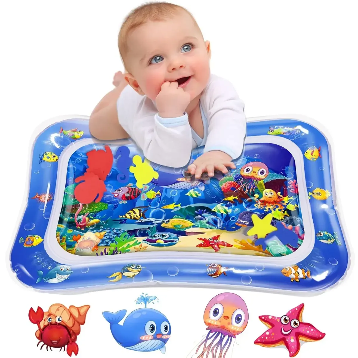 Inflatable Water Play Mat – Premium Baby Toy for Infants & Toddlers (3–24 Months), Muscle Strengthening & Sensory Development, 27.4x21.5x2.2 inch (Random Color) View Gallery - Pakistan