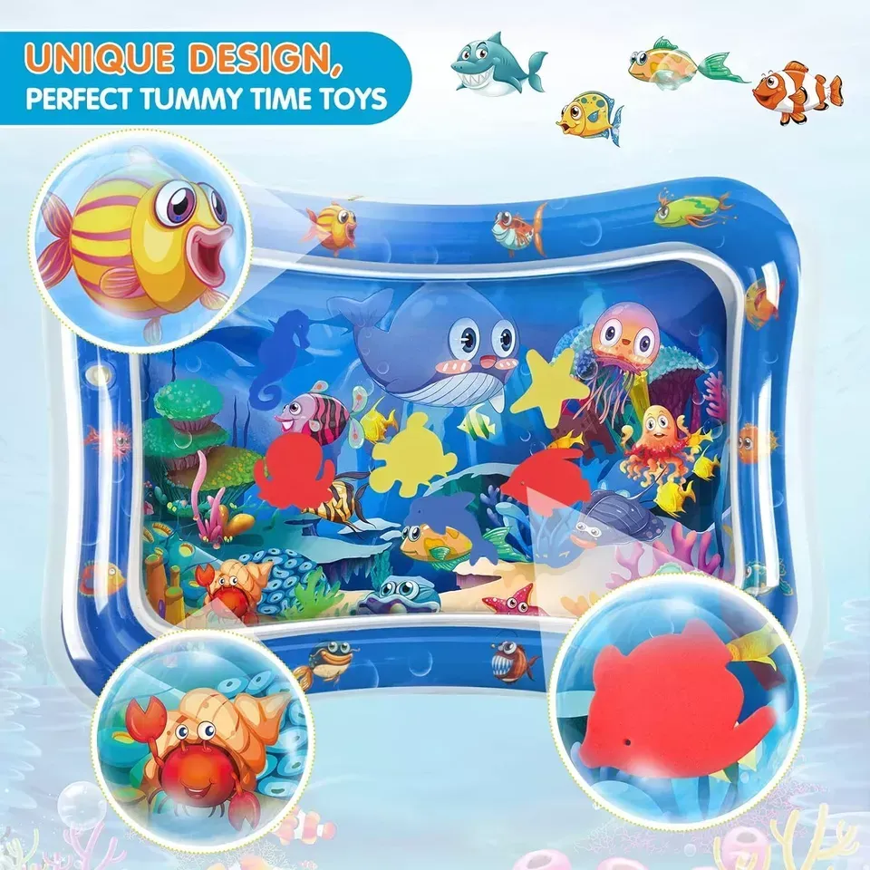 Inflatable Water Play Mat – Premium Baby Toy for Infants & Toddlers (3–24 Months), Muscle Strengthening & Sensory Development, 27.4x21.5x2.2 inch (Random Color) View Gallery - Pakistan